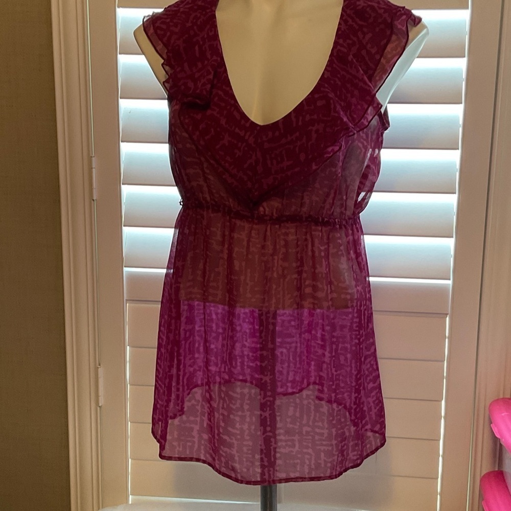 Motherhood Sheer Magenta Blouse